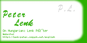 peter lenk business card